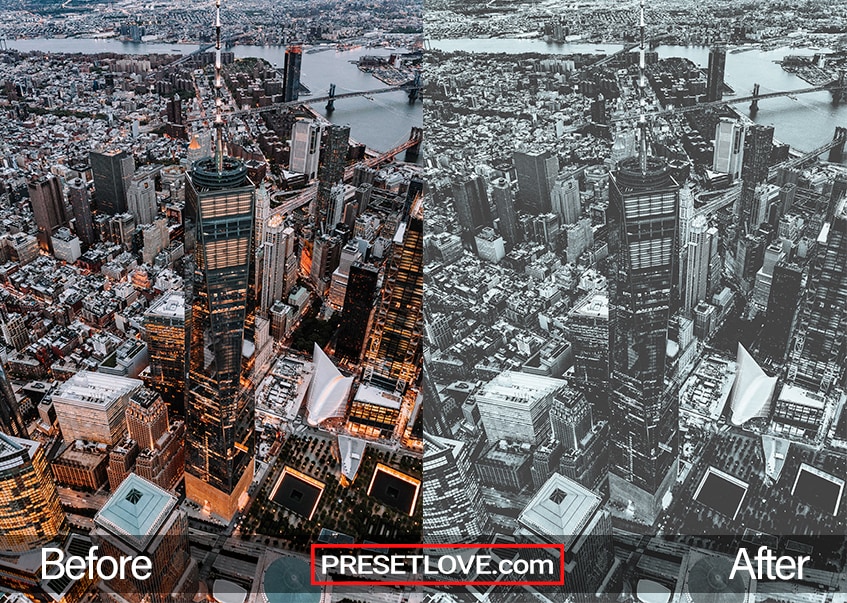 A soft monochrome cityscape