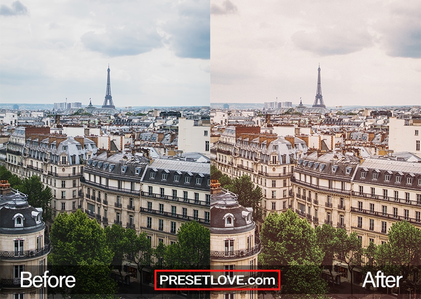 A retro photo of a Paris cityscape 