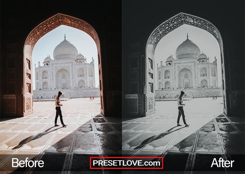 Black & White preset - Taj Mahal