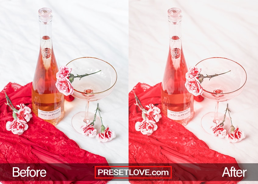 Valentine's Day Preset - flowers and wine