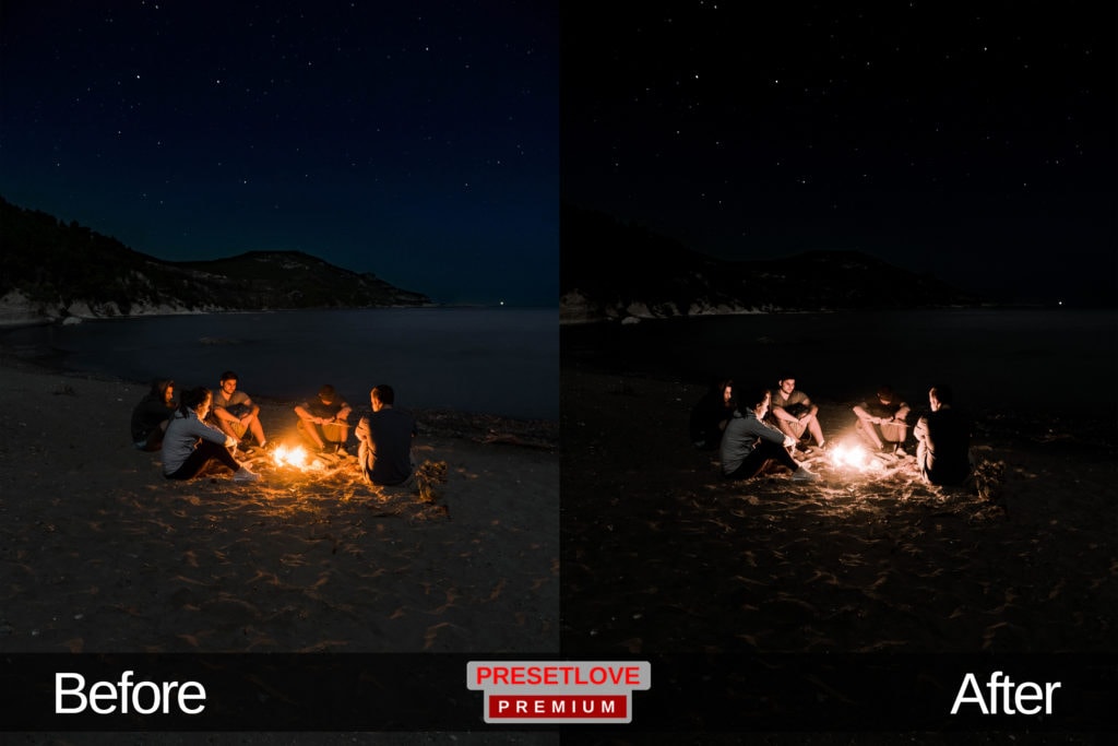 A group huddled around a campfire