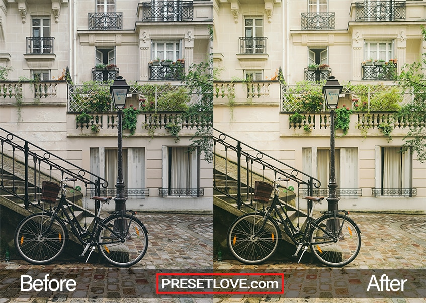 A bike leaning against a railing