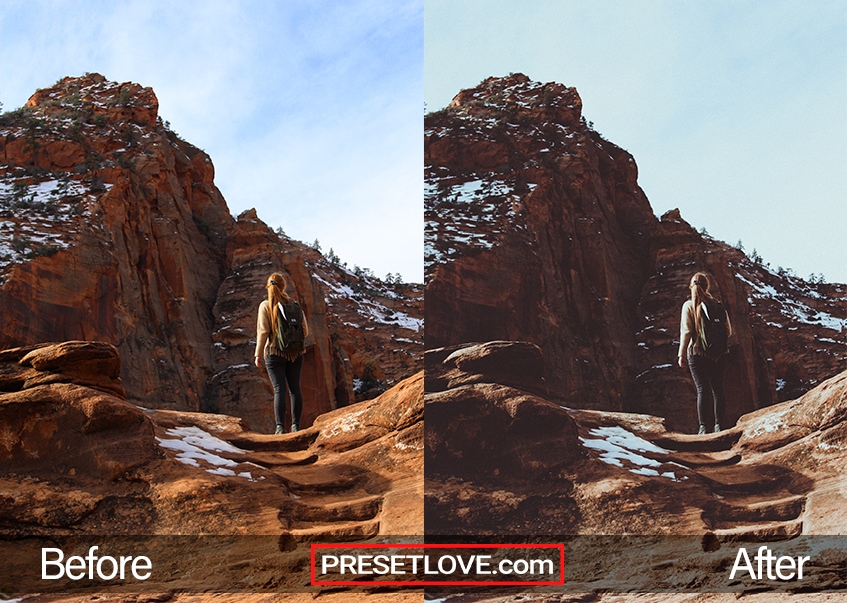 A cool and vibrant outdoor photo of a woman on a trail