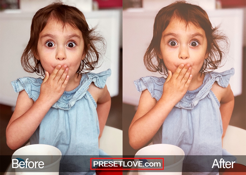79th free Lightroom preset applied on a photo of a little girl