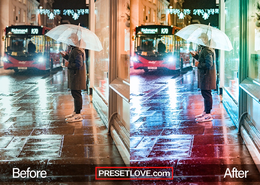 Add a Touch of Mystery and Intrigue with Night Leaks Preset - Before and After Comparison Image by PresetLove