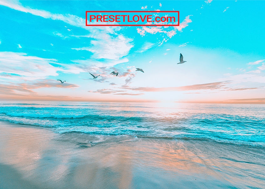 Vibrant beach photo enhanced by Ocean Breeze Lightroom Preset - Free Download at PresetLove