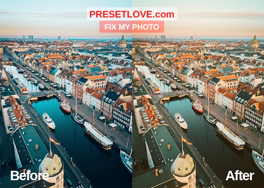 Fix the photo's color temperature using Fix my Photo Preset by Preset Love