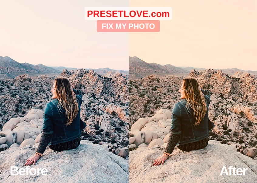 A warm outdoor portrait of woman sitting at the edge of a cliff